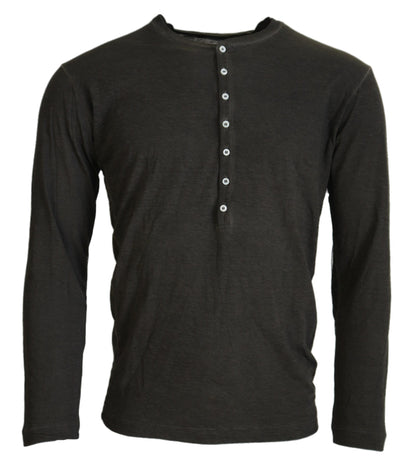 Suéter Dsquared² de manga larga en mezcla de algodón y lino, color gris