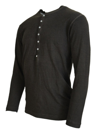 Suéter Dsquared² de manga larga en mezcla de algodón y lino, color gris