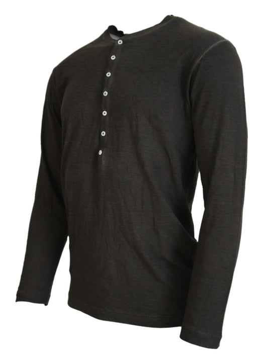 Suéter Dsquared² de manga larga en mezcla de algodón y lino, color gris