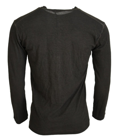 Suéter Dsquared² de manga larga en mezcla de algodón y lino, color gris