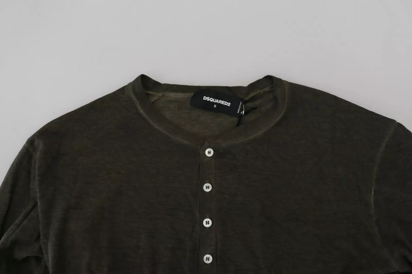 Suéter Dsquared² de manga larga en mezcla de algodón y lino, color gris