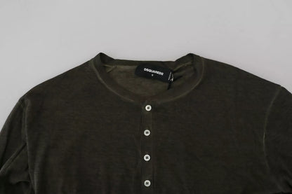 Suéter Dsquared² de manga larga en mezcla de algodón y lino, color gris