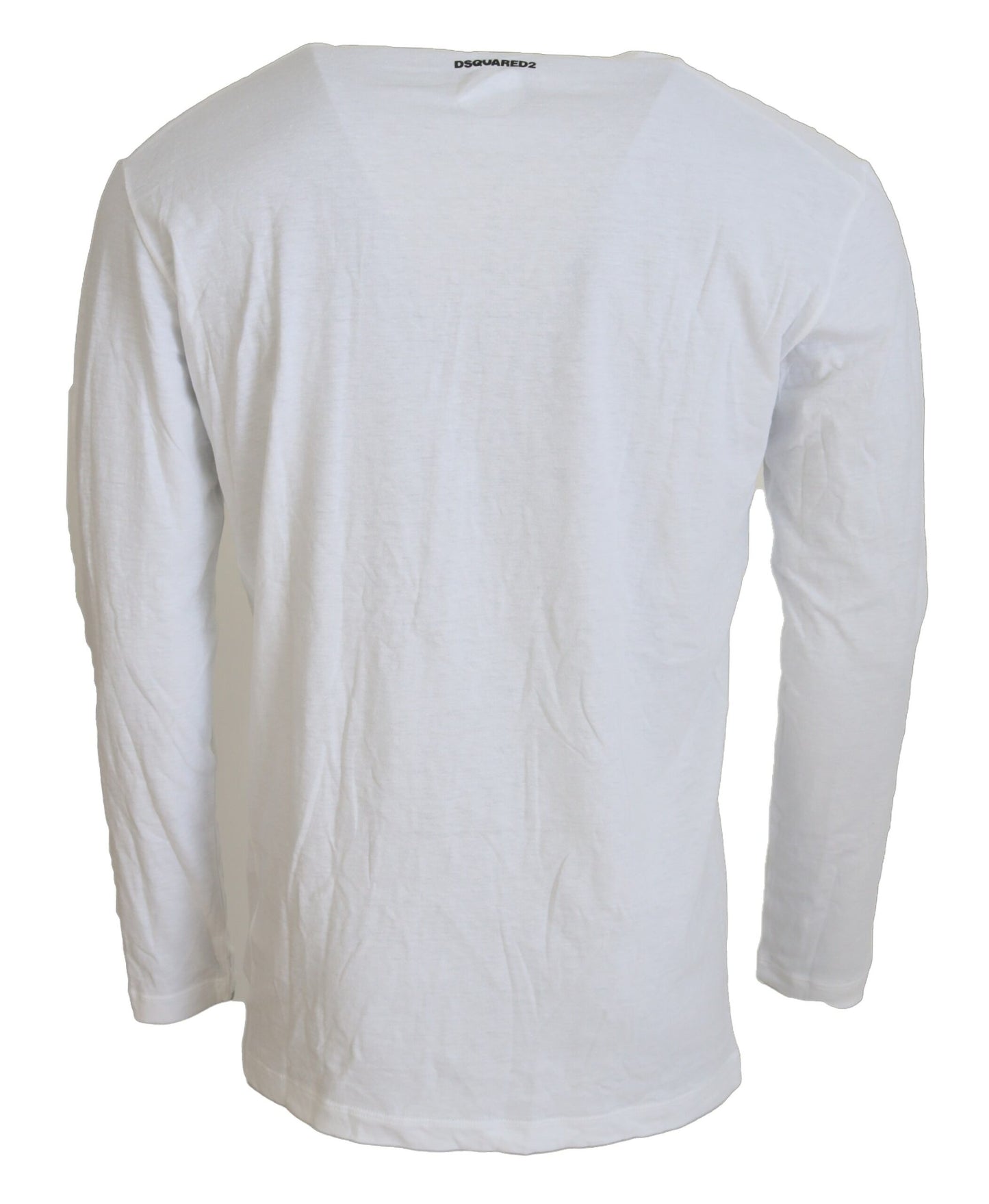 Sudadera de cuello redondo de manga larga Dsquared² de lino y algodón blanco