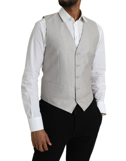 Chaleco de traje formal de lana gris claro de Dolce & Gabbana