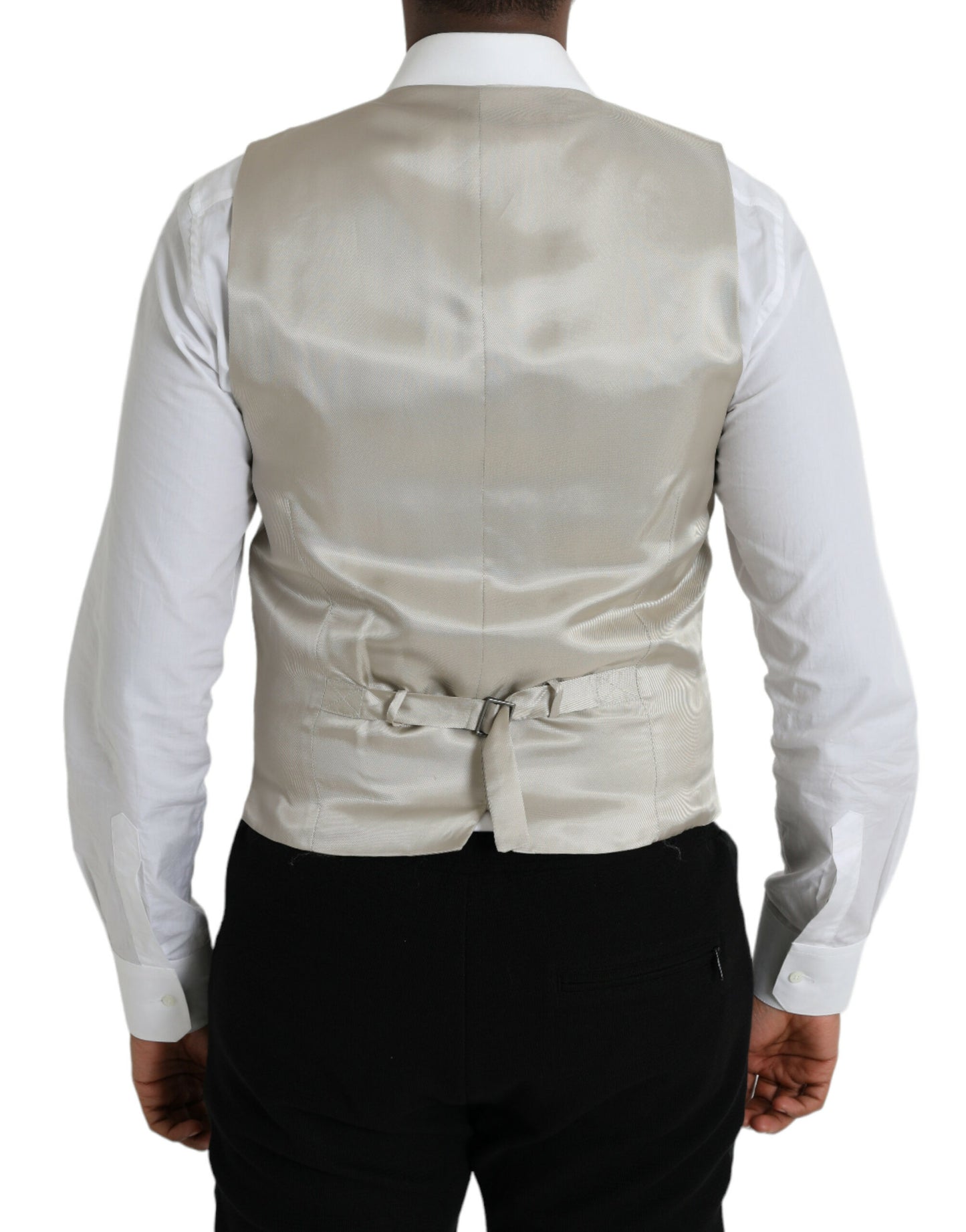 Chaleco de traje formal de lana gris claro de Dolce & Gabbana