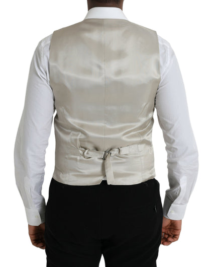 Chaleco de traje formal de lana gris claro de Dolce & Gabbana
