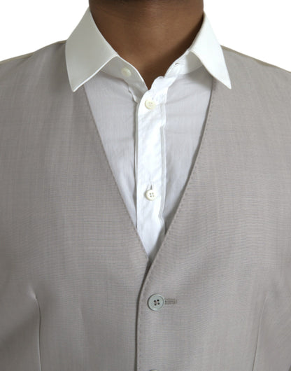 Chaleco de traje formal de lana gris claro de Dolce & Gabbana