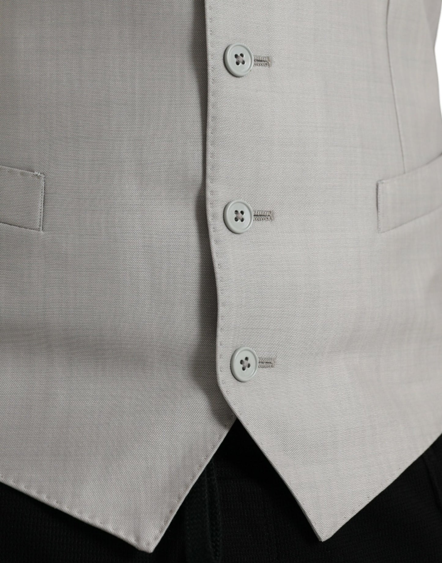 Chaleco de traje formal de lana gris claro de Dolce & Gabbana