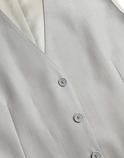 Chaleco de traje formal de lana gris claro de Dolce & Gabbana