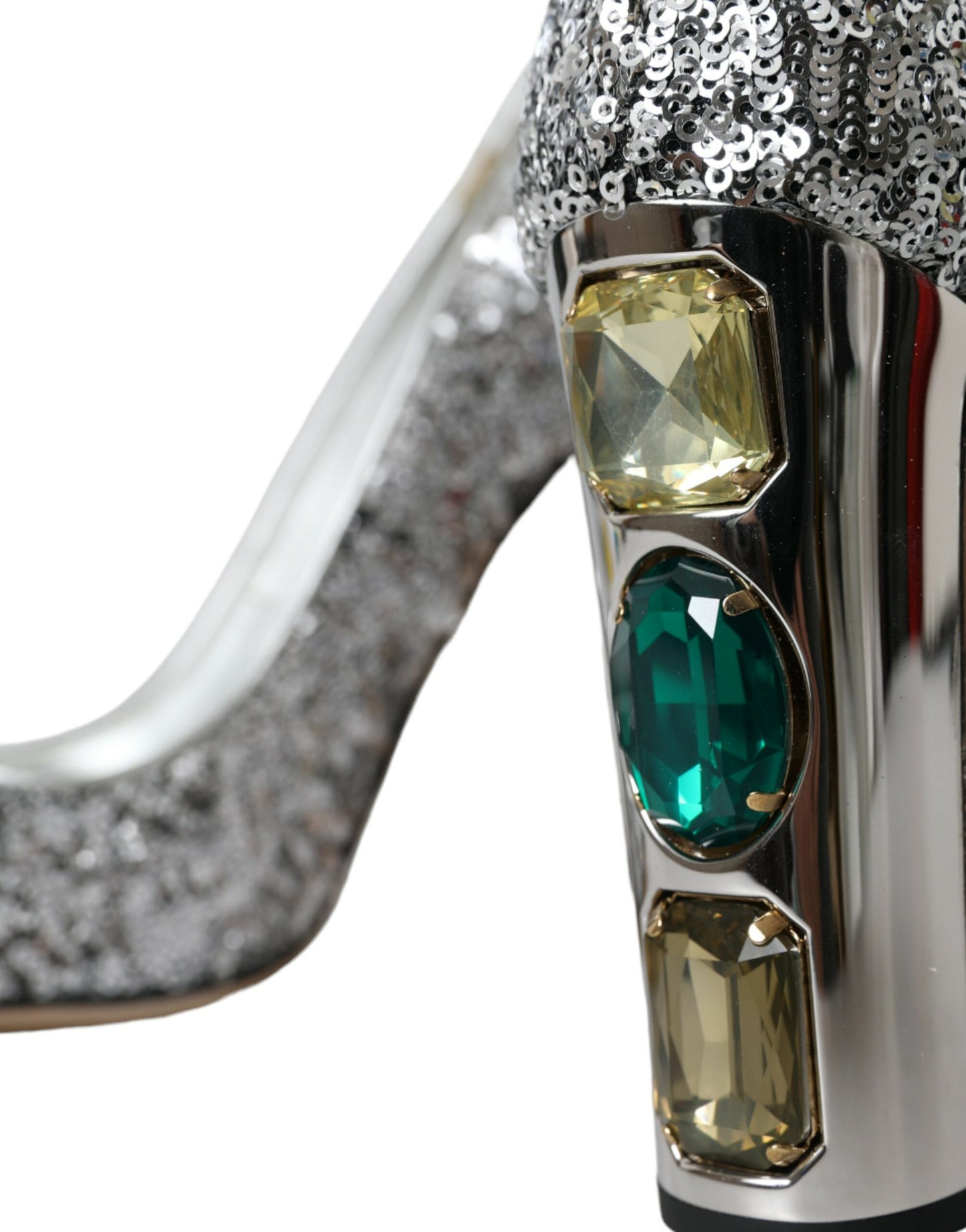 Zapatos de tacón Dolce & Gabbana plateados con lentejuelas