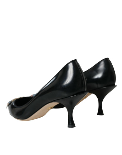 Zapatos de tacón Dolce & Gabbana de cuero negro con parche BOOM