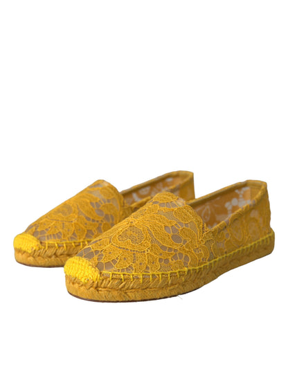 Zapatos planos de alpargata Dolce & Gabbana de encaje amarillo Taormina