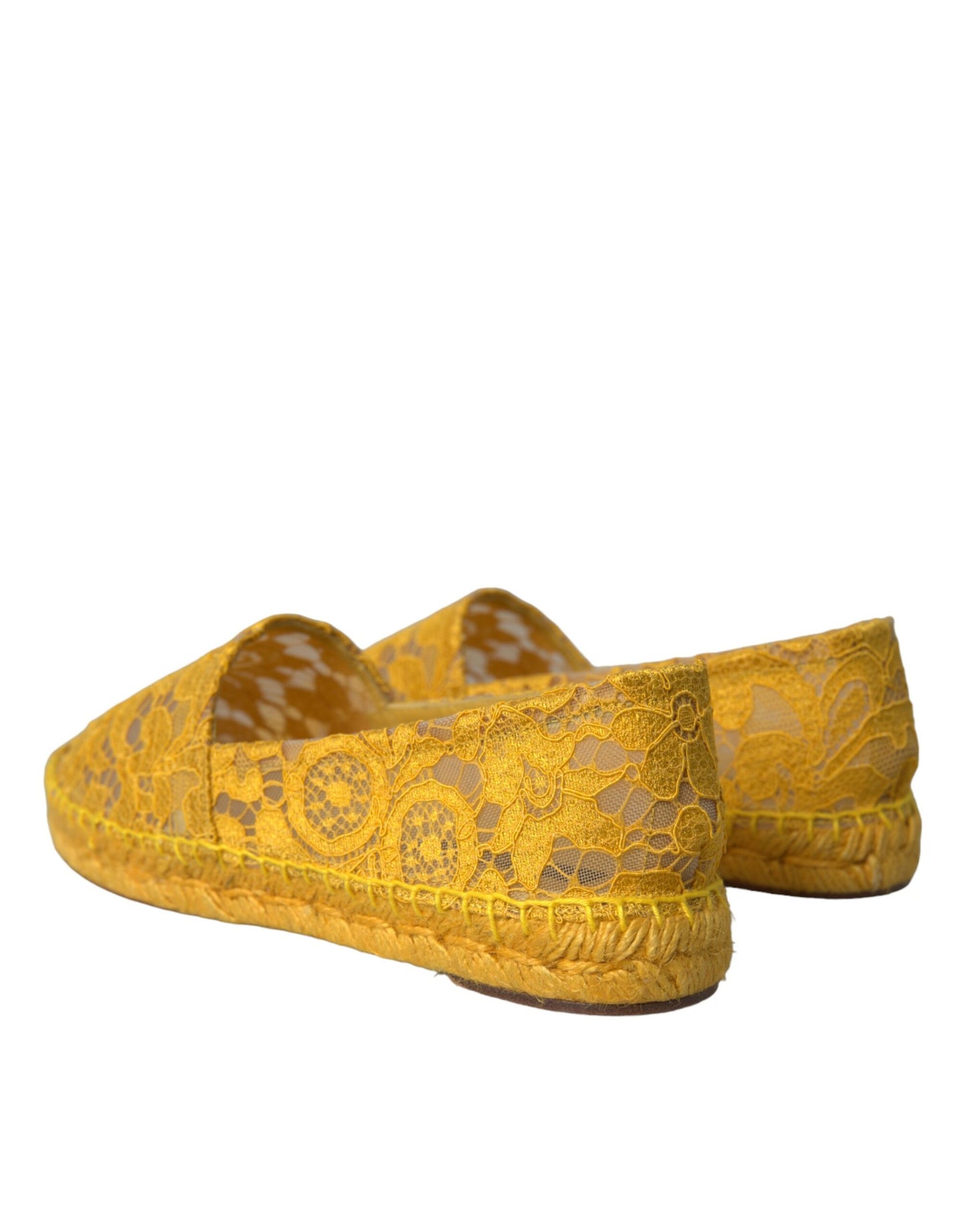 Zapatos planos de alpargata Dolce & Gabbana de encaje amarillo Taormina