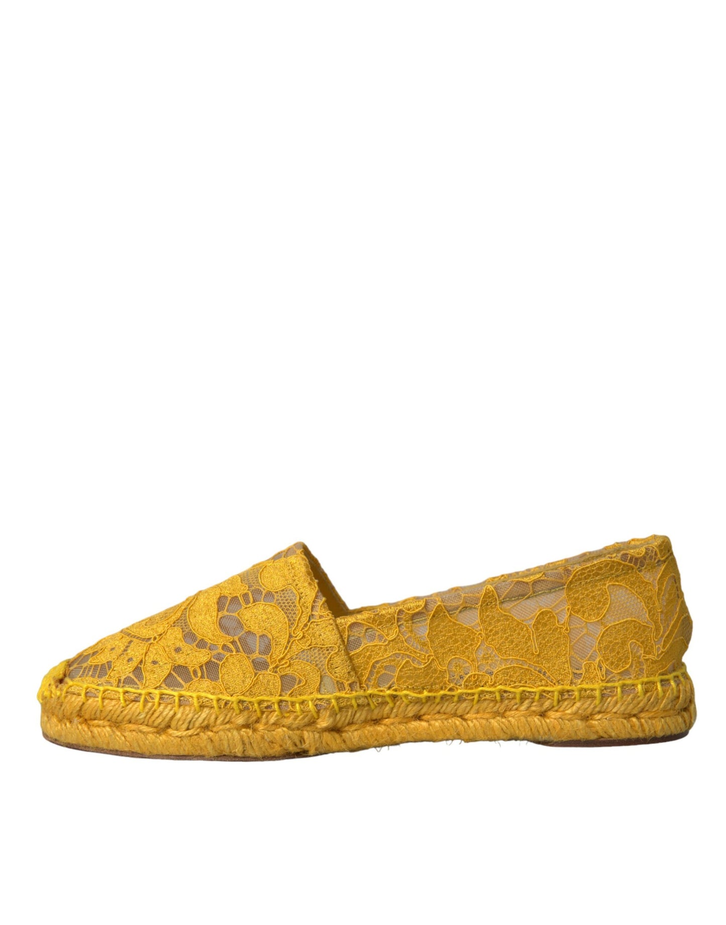 Zapatos planos de alpargata Dolce & Gabbana de encaje amarillo Taormina