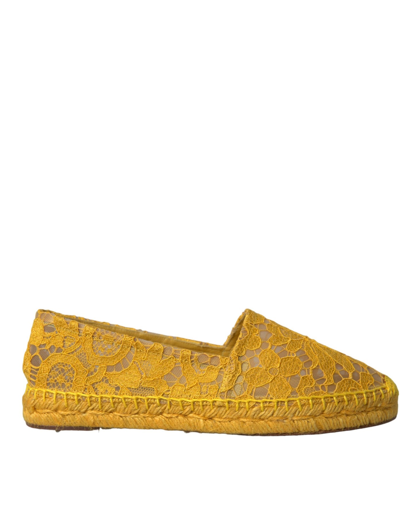 Zapatos planos de alpargata Dolce & Gabbana de encaje amarillo Taormina