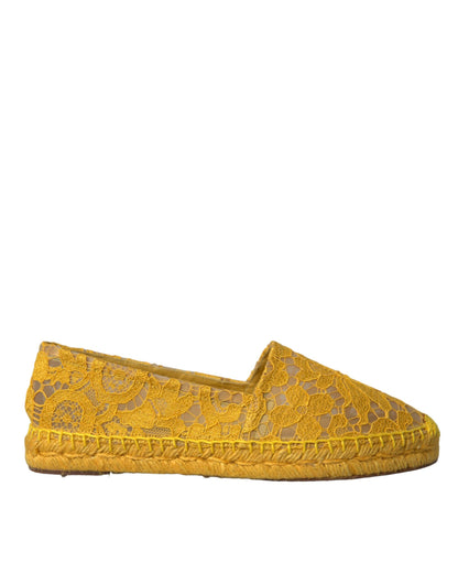 Zapatos planos de alpargata Dolce & Gabbana de encaje amarillo Taormina