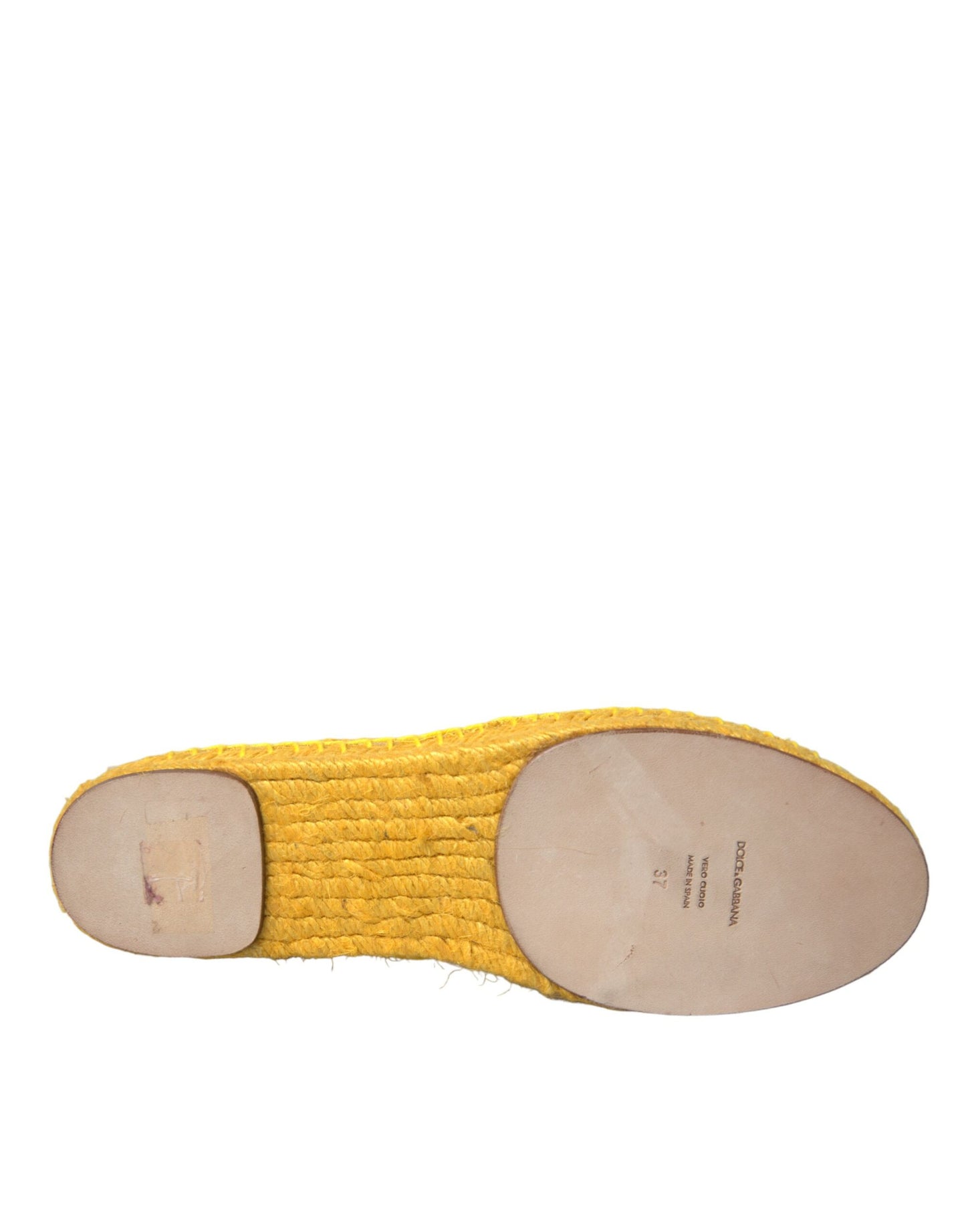 Zapatos planos de alpargata Dolce & Gabbana de encaje amarillo Taormina