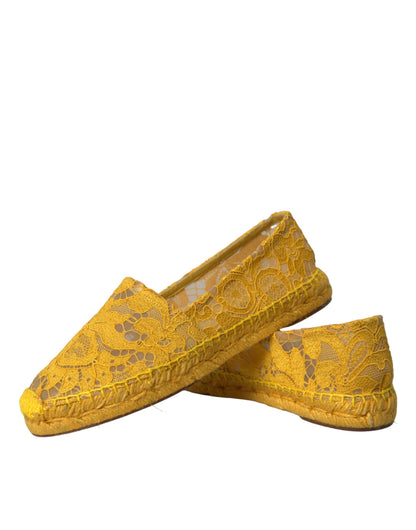 Zapatos planos de alpargata Dolce & Gabbana de encaje amarillo Taormina