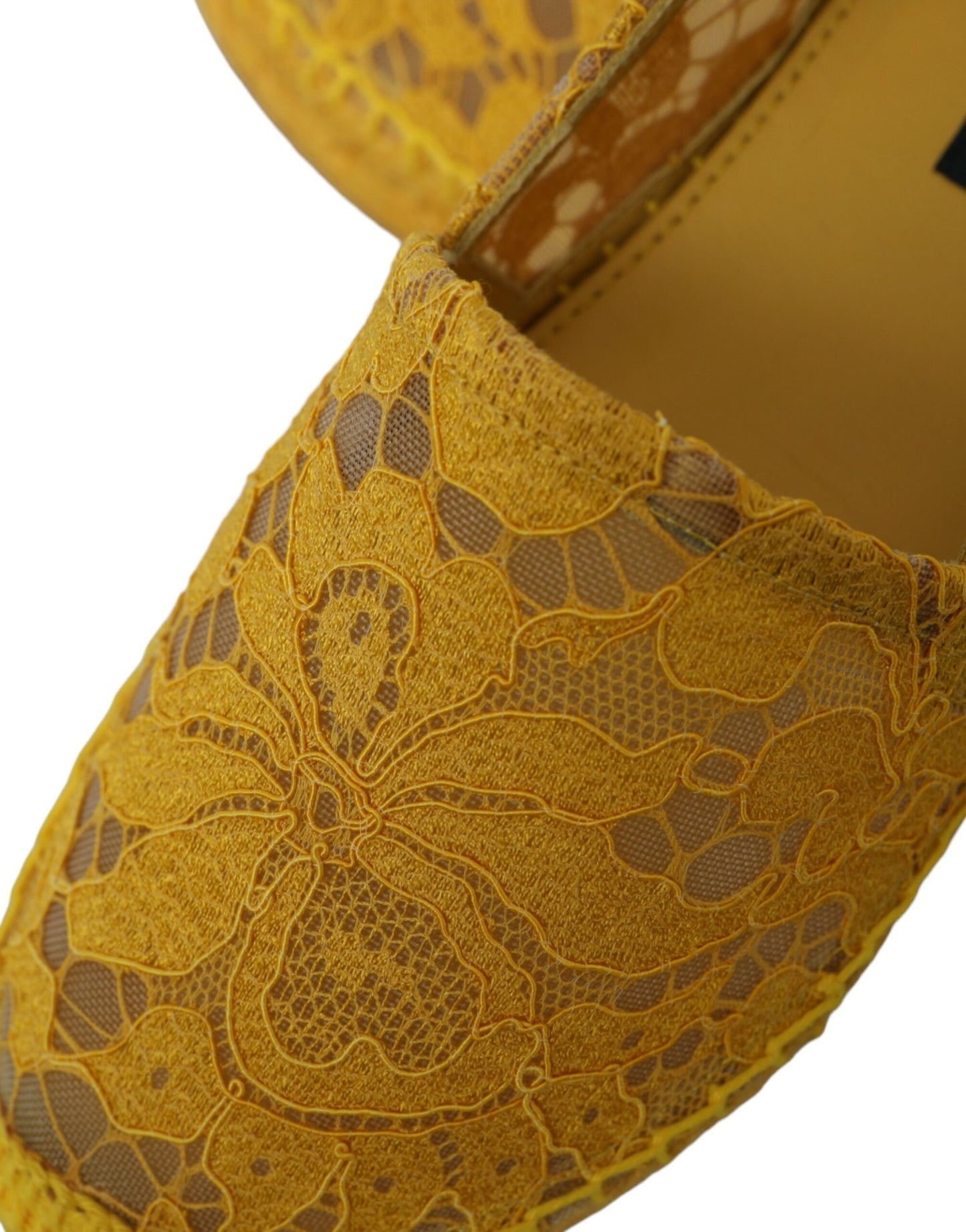 Zapatos planos de alpargata Dolce & Gabbana de encaje amarillo Taormina