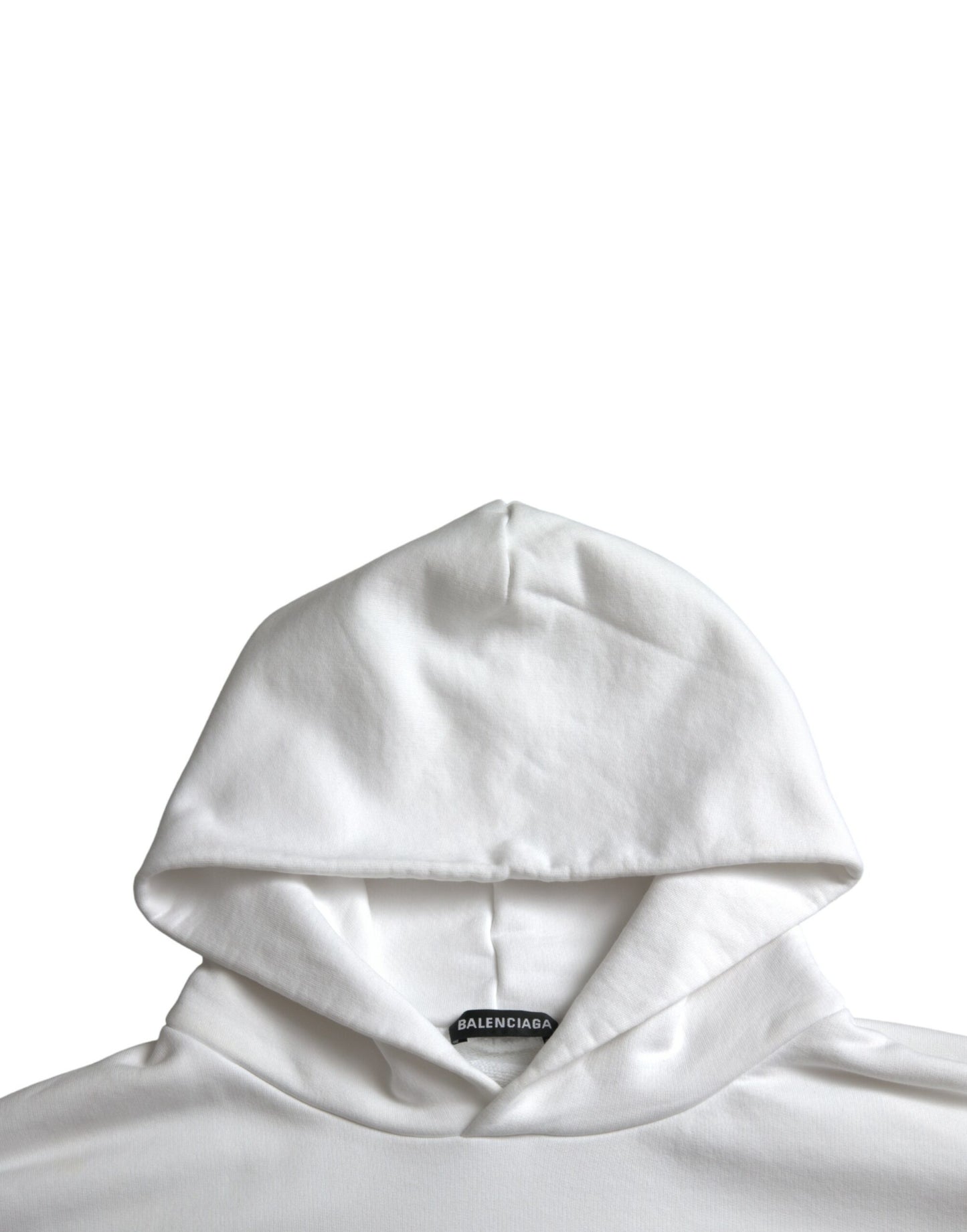 Sudadera con capucha y logo de algodón blanco Balenciaga