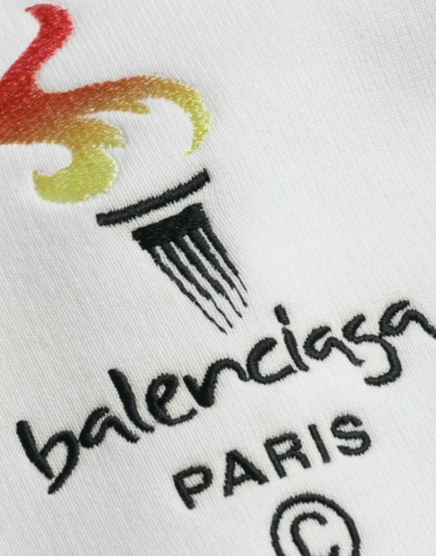 Sudadera con capucha y logo de algodón blanco Balenciaga