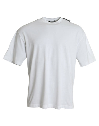 Camiseta Balenciaga de cuello redondo de algodón de color blanquecino