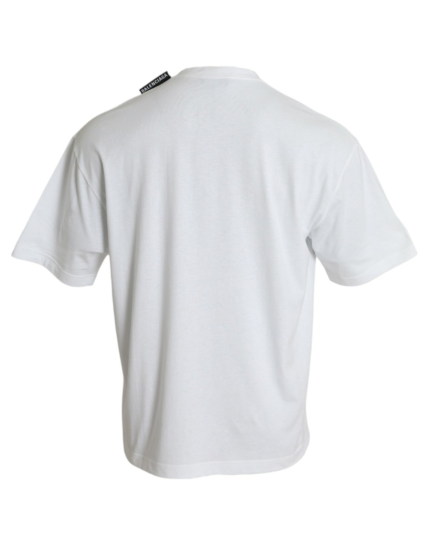 Camiseta Balenciaga de cuello redondo de algodón de color blanquecino