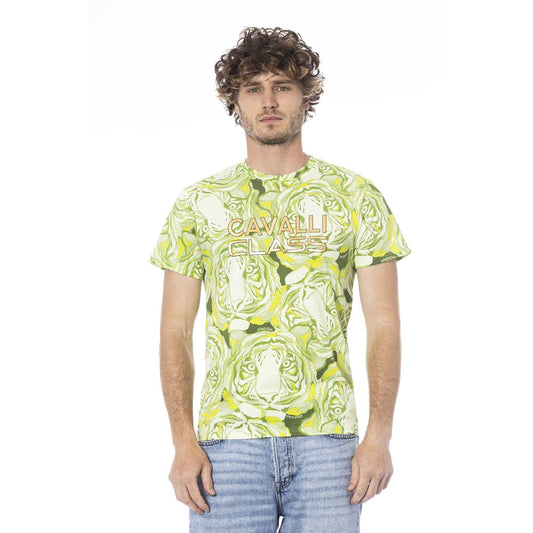 Camiseta Cavalli Class verde de algodón para hombre