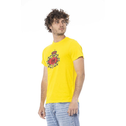 Camiseta de hombre Cavalli Class de algodón amarilla