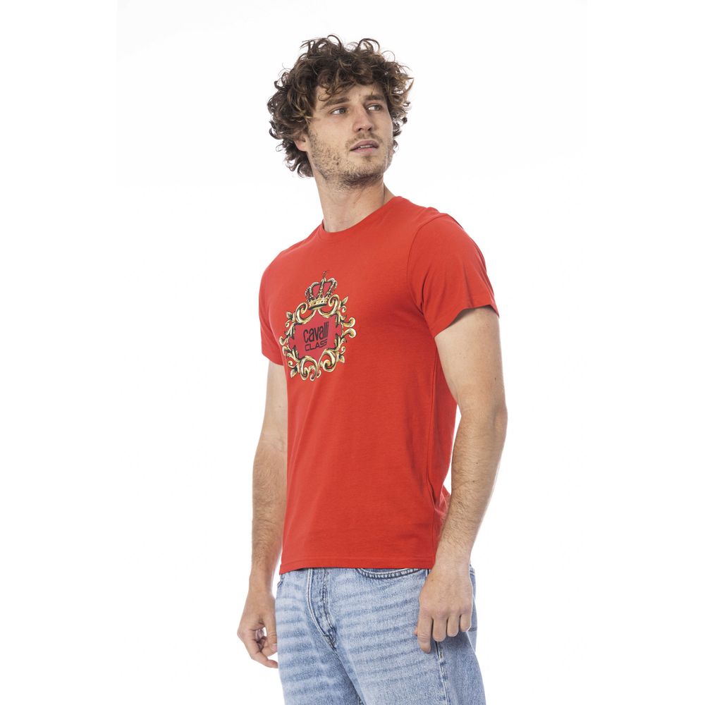 Camiseta de Algodón Roja Cavalli Class para Hombre