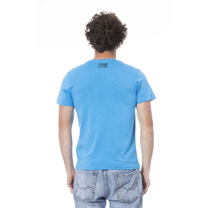 Camiseta de hombre de algodón azul claro Cavalli Class