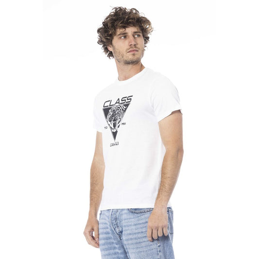Camiseta de algodón blanco Cavalli Class para hombre