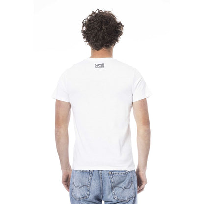 Camiseta de algodón blanco Cavalli Class para hombre