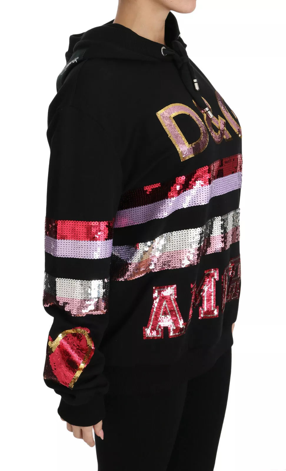 Suéter con capucha y lentejuelas DG de Dolce & Gabbana