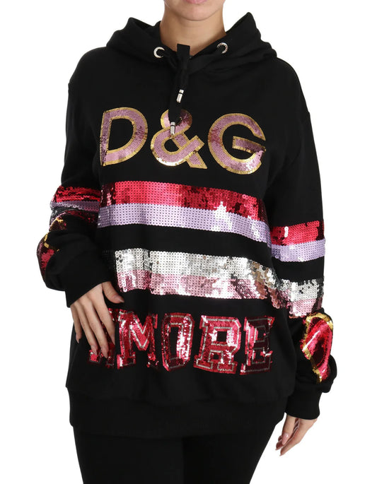 Suéter con capucha y lentejuelas DG de Dolce & Gabbana