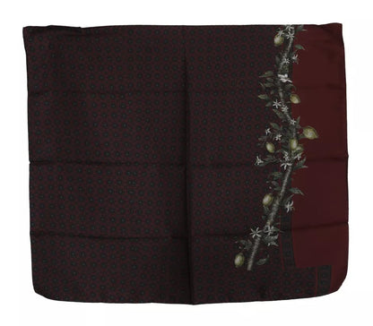 Bufanda de mujer Dolce & Gabbana burdeos 100% seda floral cruzada