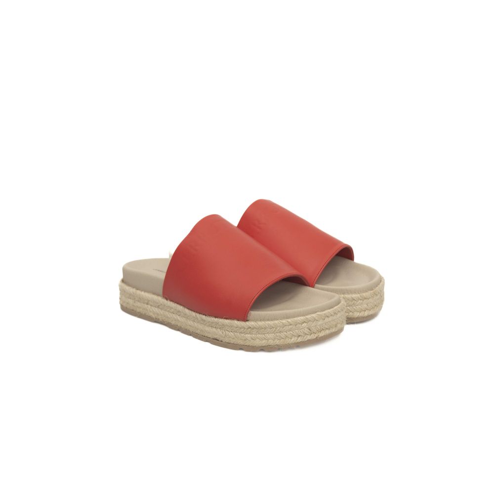 Sandalia para mujer Cerruti 1881 de piel de becerro roja