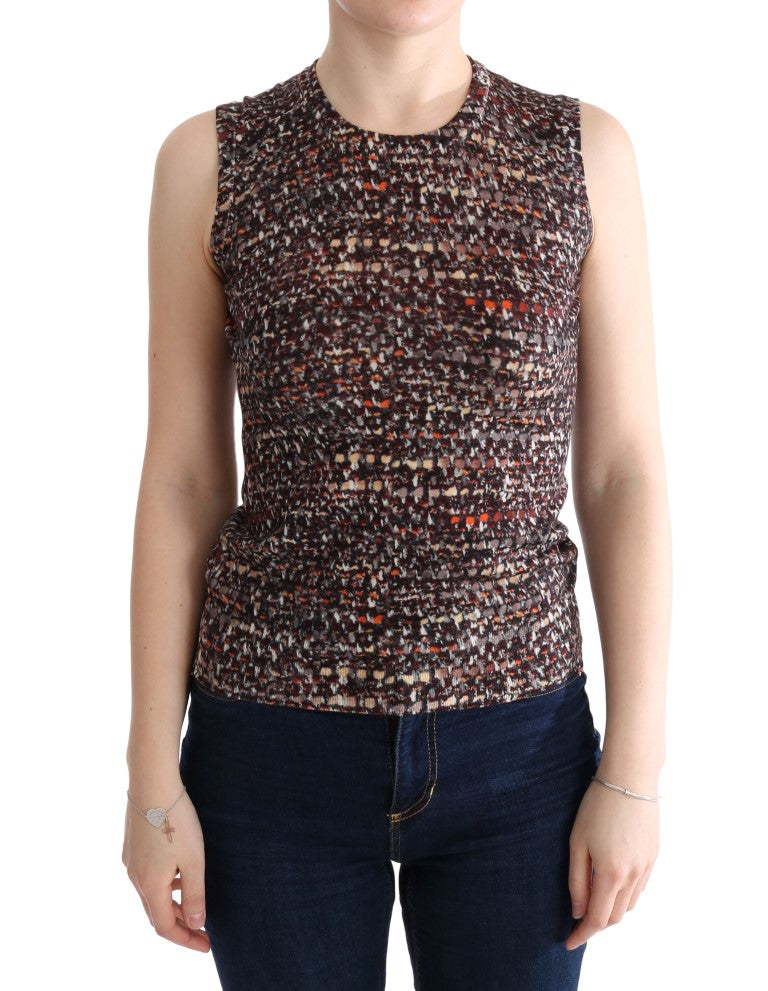 Camiseta de Lana de Punto Estampada Multicolor Dolce & Gabbana