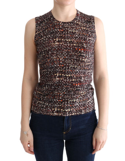 Camiseta de Lana de Punto Estampada Multicolor Dolce & Gabbana