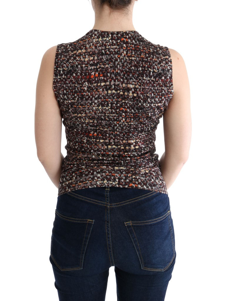 Camiseta de Lana de Punto Estampada Multicolor Dolce & Gabbana