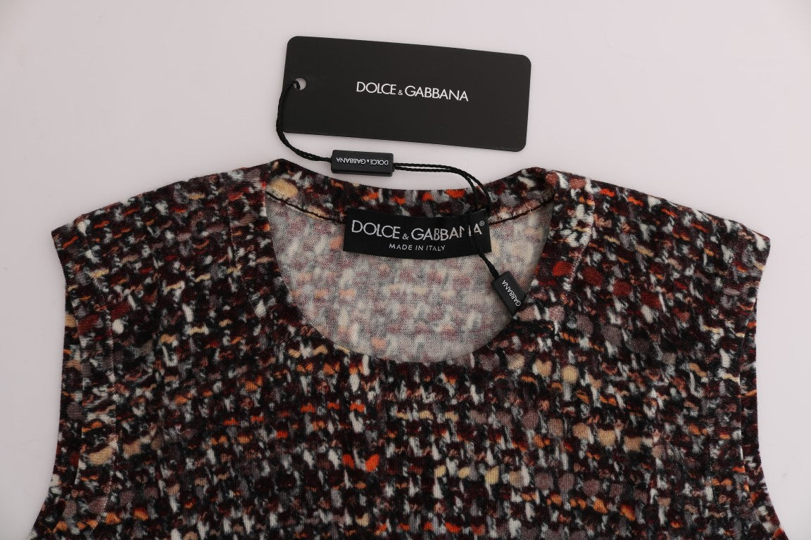Camiseta de Lana de Punto Estampada Multicolor Dolce & Gabbana