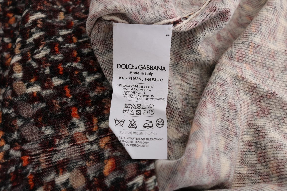 Camiseta de Lana de Punto Estampada Multicolor Dolce & Gabbana