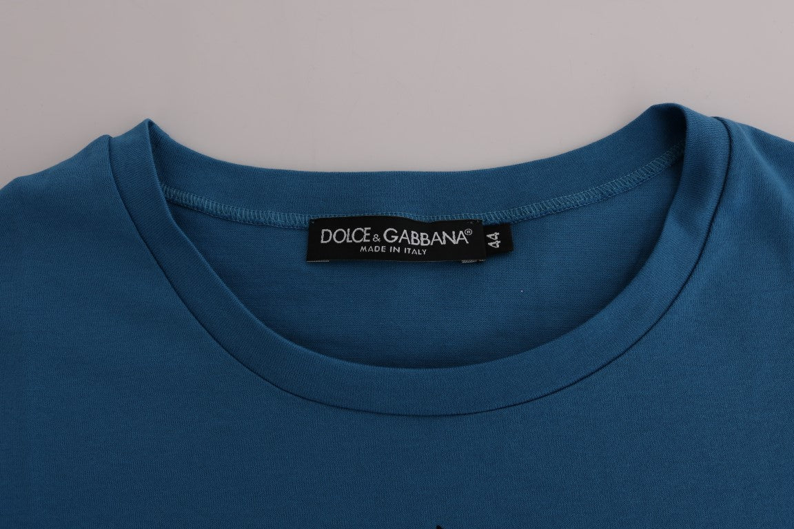 Camiseta Dolce & Gabbana de algodón azul con motivo 2017