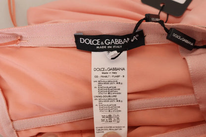 Vestido midi tubo sin tirantes de seda elástica rosa de Dolce & Gabbana