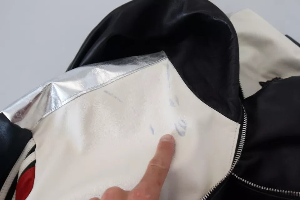 Dolce & Gabbana Chaqueta Blusón con Capucha de Cuero Negro