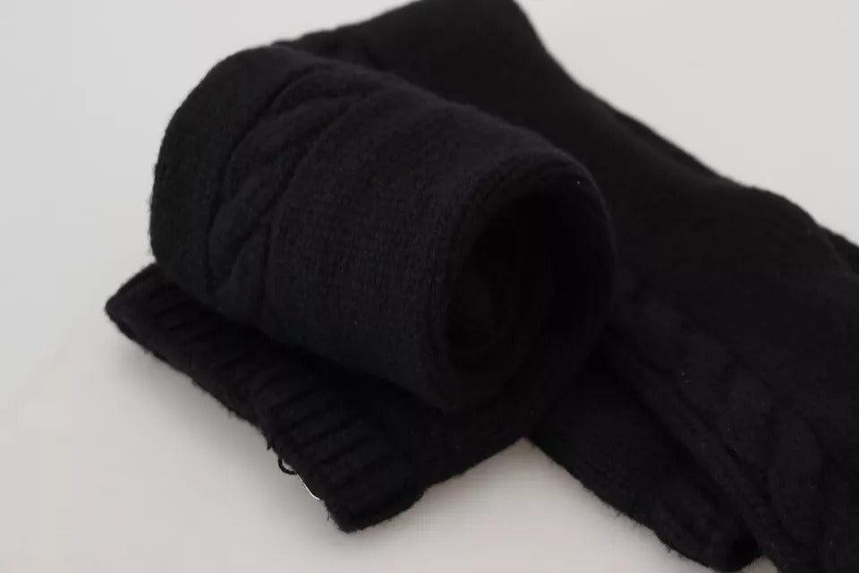 Dolce & Gabbana Calcetas largas para mujer de lana negra de punto