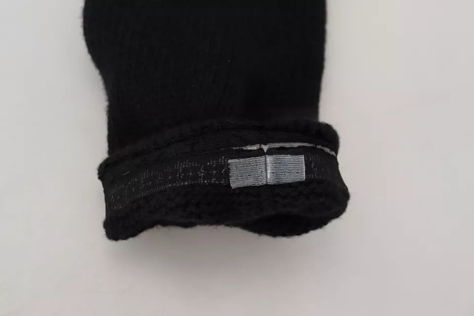 Dolce & Gabbana Calcetas largas para mujer de lana negra de punto