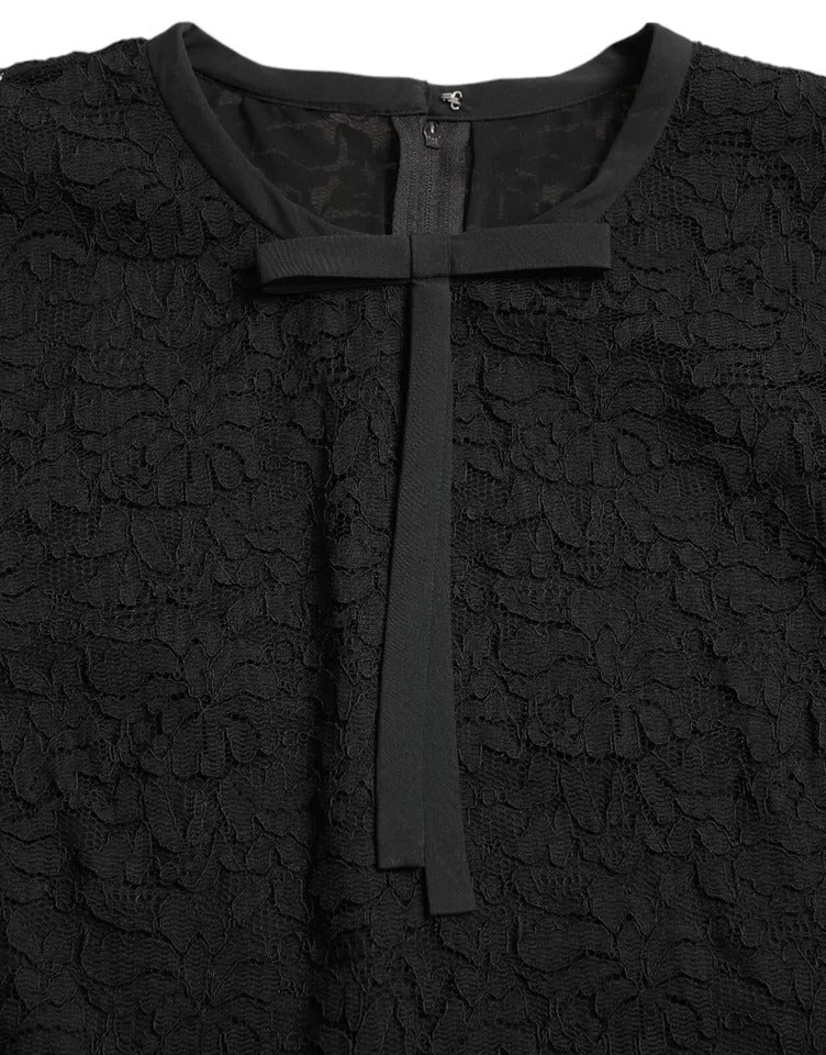 Blusa de encaje floral negra Dolce & Gabbana Camiseta Top del personal