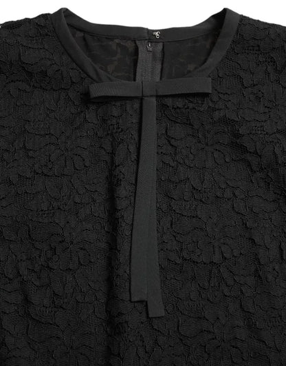 Blusa de encaje floral negra Dolce & Gabbana Camiseta Top del personal