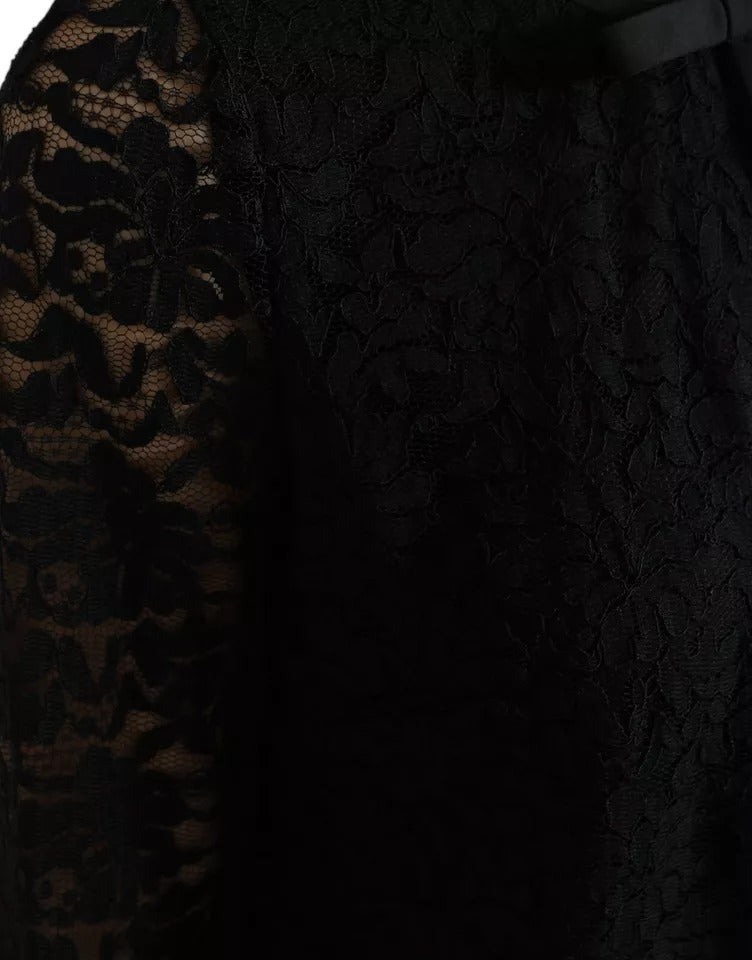 Blusa de encaje floral negra Dolce & Gabbana Camiseta Top del personal